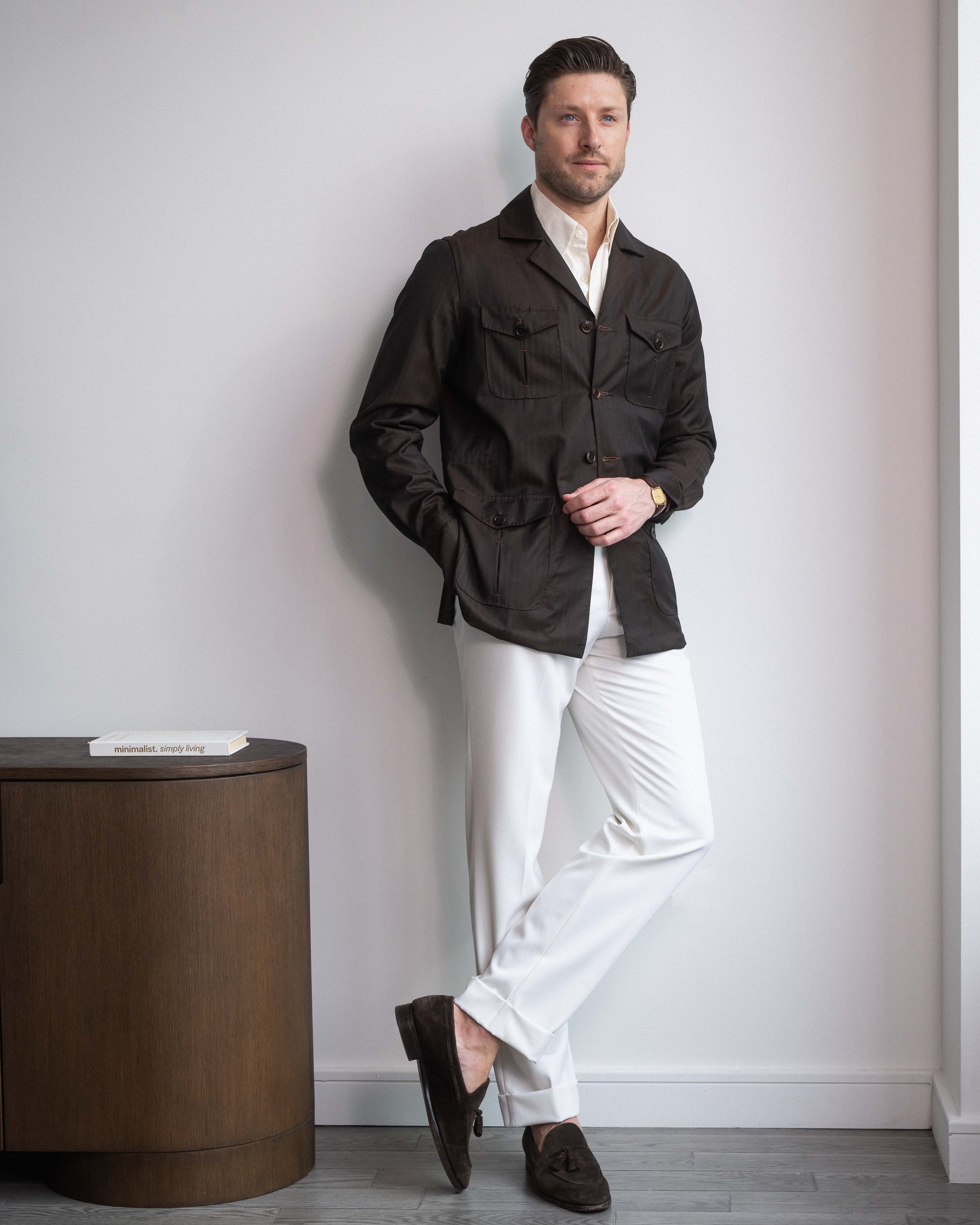 Ivory Barathea Wool Signature trousers