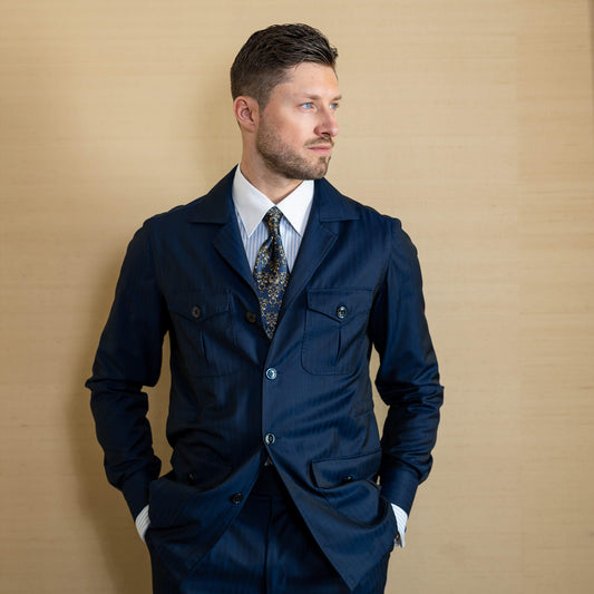 navy epicureo suit at the Peninsula hotel